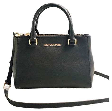 michael kors black leather kellen bag